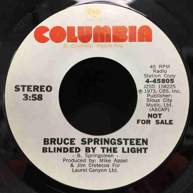 BRUCE SPRINGSTEEN / BLINDED BY THE LIGHT(PICTURE SLEEVE) 8