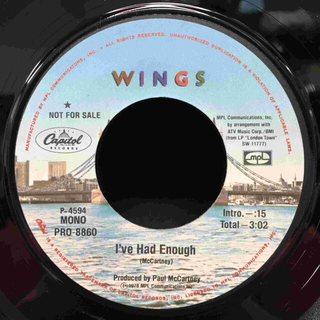 WINGS / I'VE HAD ENOUGH