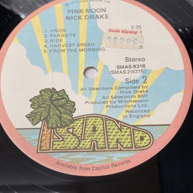 中古レコード/ROCK】ニックドレイクのピンクムーン USオリジナル盤が