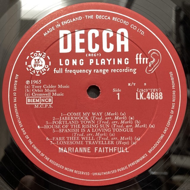 再掲〉【中古】超美品!!みんな大好きマリアンヌ・フェイスフルのUK
