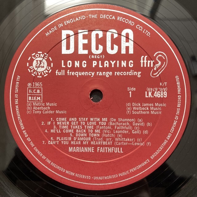 マリアンヌフェイスフル 名盤 レコード UKオリジナルモノ盤 再掲〉【中古】超美品!!みんな大好きマリアンヌ・フェイスフルのUK