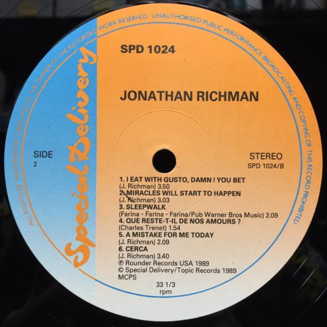 JONATHAN RICHMAN (MODERN LOVERS) / JONATHAN RICHMAN 8