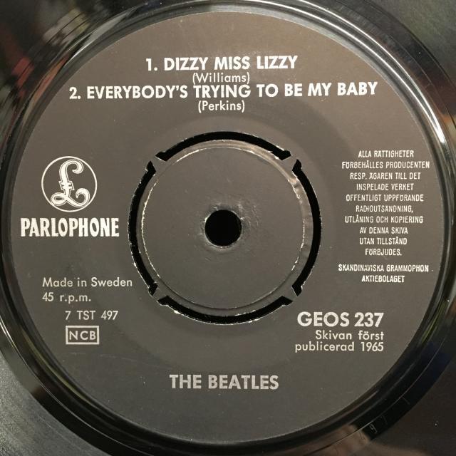 中古】 2/13(月) ≪THE BEATLES≫ 7inchをUK、ヨーロッパ各国